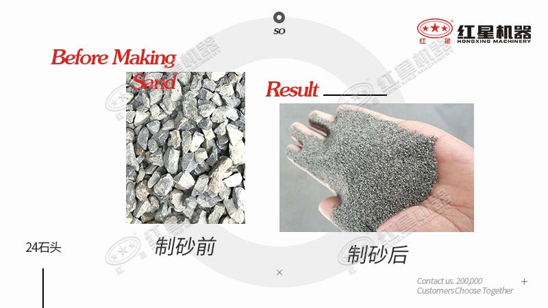 24石頭做機(jī)制砂原料，一立方米出多少機(jī)制砂